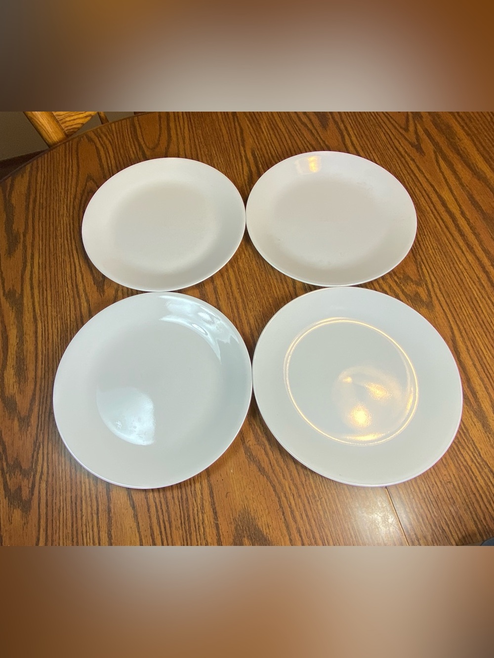 4 Corelle Winter Frost White Dinner Plates 10 1/4
